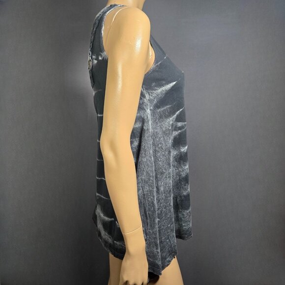 Y2K Tank Top Size S Gray Long Asymmetric Indie Sleaze Grunge Fairy Boho Cotton - Picture 8 of 12